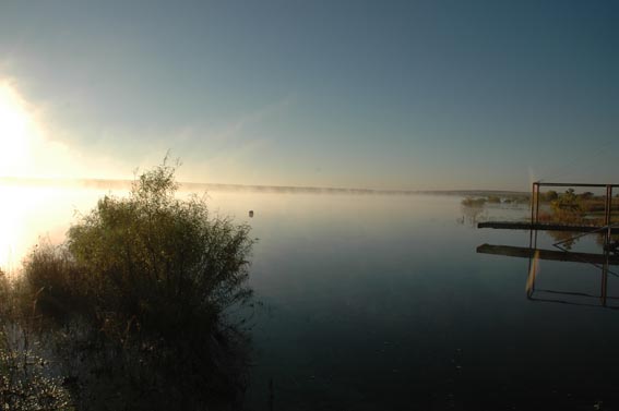 Dock on pond at McKnight Ranch